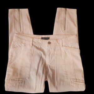 White House Black Market "Skimmer" Cargo Pants Size 4 Light Pink Zipper Ankle